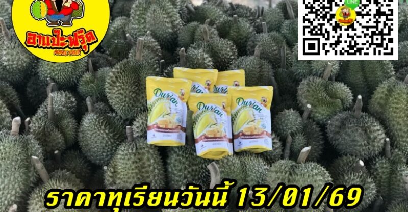 ราคาทุเรียนวันนี้ 13/01/69